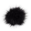 Fellpompon mit Druckknopf black