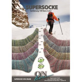Supersocke 6-fach Nero- Color 1876