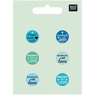 Button mit Schrift Blau