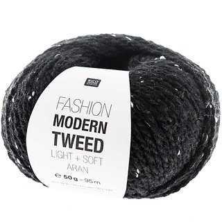 Fashion Modern Tweed Aran Schwarz 10