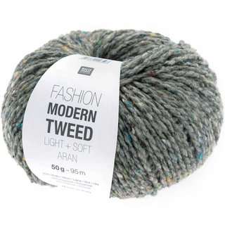 Fashion Modern Tweed Aran Hellgrau 15