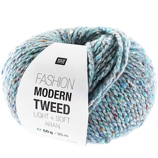 Fashion Modern Tweed Aran Hellblau 07