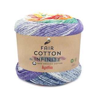 Fair Cotton Infinity 100 - Orange-Dunkelblau-Grn-Rot