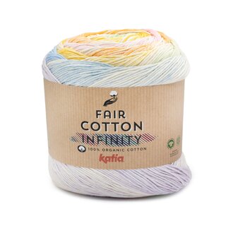 Fair Cotton Infinity 101 - Helllila-Pastellblau-Hellgrn-Pastellgelb-Orange