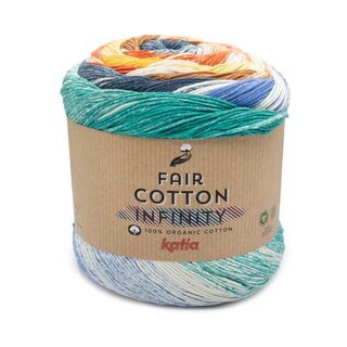 Fair Cotton Infinity 104 - Grnblau-Ultramarinblau-Braun-Gelb