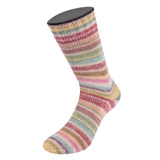 COOL WOOL 4 SOCKS PRINT 7757-Hellgrau/Weinrot/Grn/Gelb/Ocker/Khaki/Hellpetrol/Pink