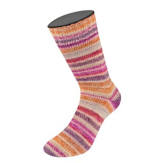 COOL WOOL 4 SOCKS PRINT 7761-Rost/Hellbeige/Cognac/Brombeer/Fuchsia/Weinrot/Hellgrau