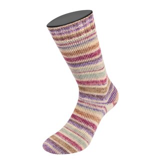 COOL WOOL 4 SOCKS PRINT 7764-Mint/Pastellrosa/Beere/Blaulila/Zartbeige/Graubraun/Tonrot/Brombeer/Hellgrau