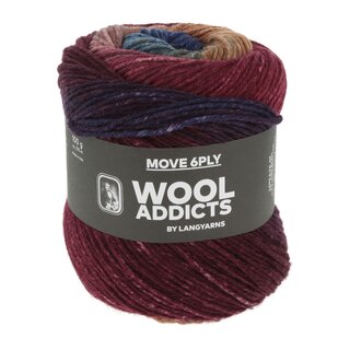 MOVE 6-FACH/6-PLY 01-wine/cognac/blue