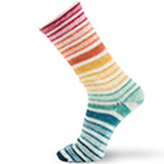 SYMMETRIC SOCKS & MORE - INFINITY 95 - Trkis-Gelb-Rostrot-Rot