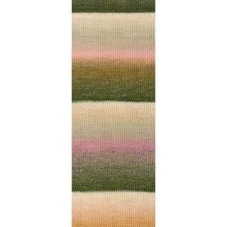 GOMITOLO FUMO 516-Blassgelb/Zartgrau/Zartrosa/Graugrn/Dunkeloliv