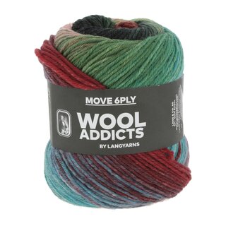 MOVE 6-FACH/6-PLY 10-dark green/red/blue/rose