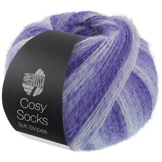 MEILENWEIT 100g Cosy Socks Soft Stripes 101-Blauviolett/Veilchenblau/Zartviolett/Wei�
