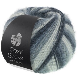 MEILENWEIT 100g Cosy Socks Soft Stripes 104-Anthrazit/Dunkel-/Maus-/Hellgrau