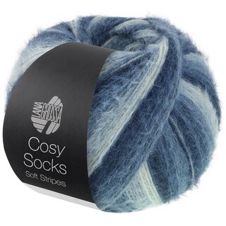 MEILENWEIT 100g Cosy Socks Soft Stripes 106-Schwarz-/Grau-/Rauch-/Wei�blau